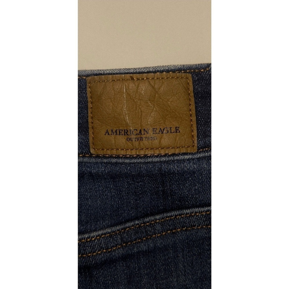 American Eagle Denim Mini Skirt Women 0 Cotton Blend Distressed Side Zip Raw